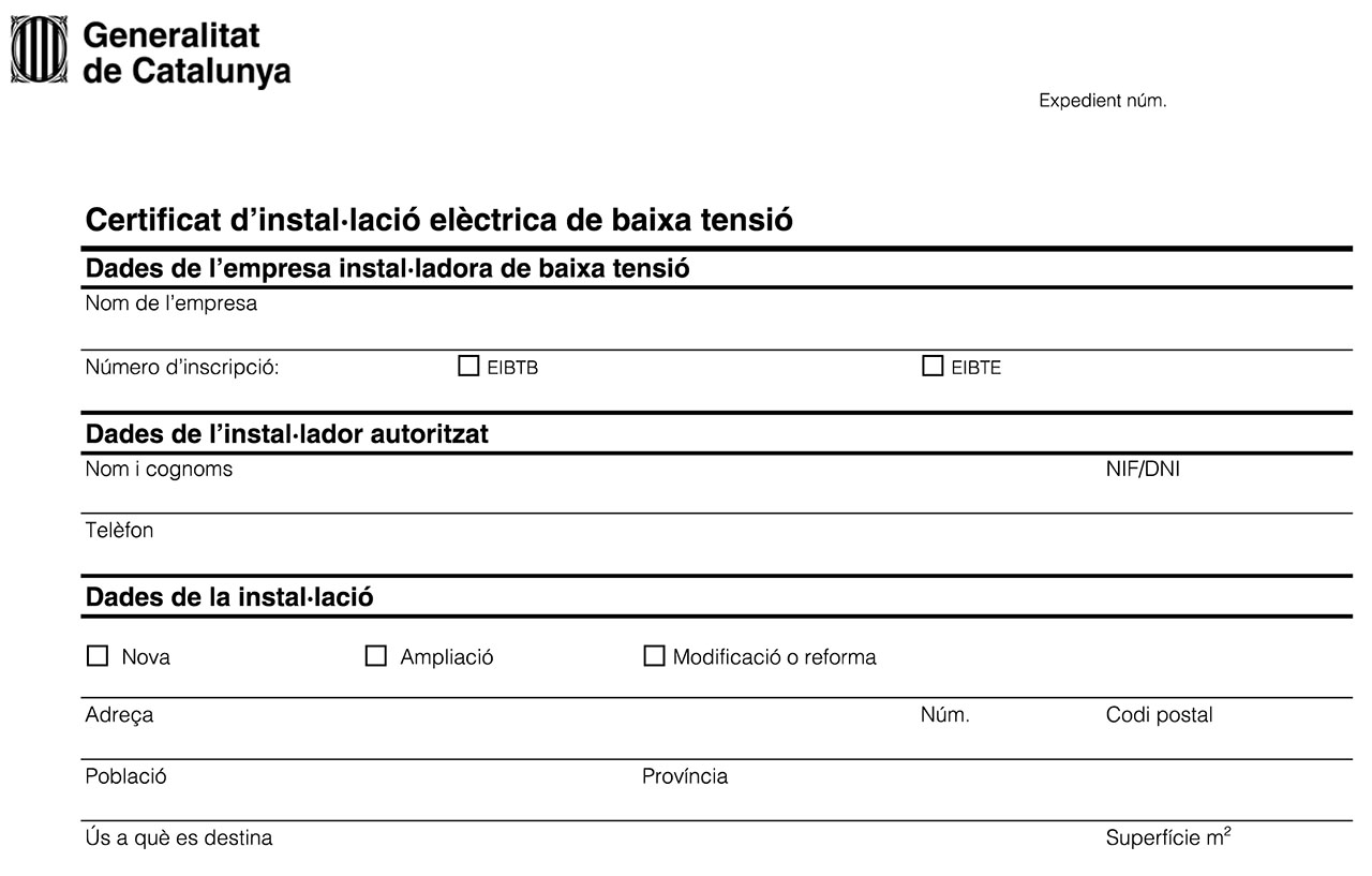 CIE certificado de instalacion electrica boletin electrico en reus